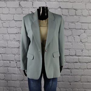 1980's Vintage Light Blue Blazer with Pearl Button